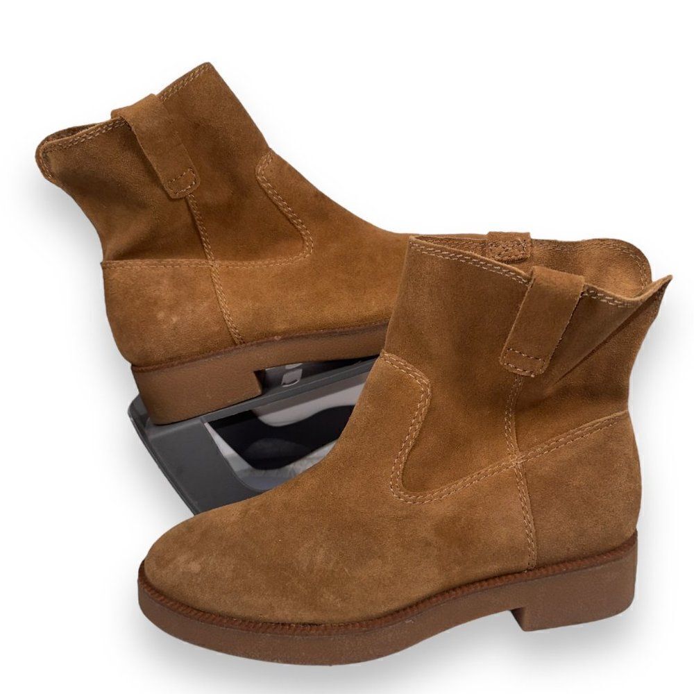 Lucky Brand Rhetty Suede Leather‎ Ankle Booties Brown Women's 7.5M